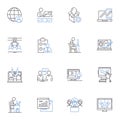 Service providers line icons collection. Professional, Reliable, Trusrthy, Skilled, Experienced, Dependable, Efficient