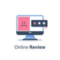 Service quality evaluation, online review, bad customer rating, sharing unhappy experience, feedback survey, opinion poll