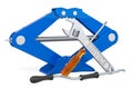 Service and repair of screwjack, 3D rendering Royalty Free Stock Photo