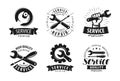 Service, repair set of labels or logos. Maintenance work icon. Vector Royalty Free Stock Photo