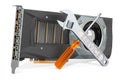 Service and repair of video card GPU, 3D rendering Royalty Free Stock Photo