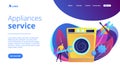 Repair of household appliances concept landing page. Royalty Free Stock Photo