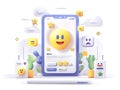 Service Review Platform with 5 Star User Feedback and Smiling Face Icons