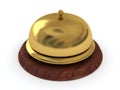 Service ring golden bell on wooden stand Royalty Free Stock Photo