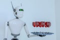 A service robot serving wine Royalty Free Stock Photo