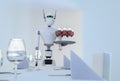 A service robot serving wine Royalty Free Stock Photo