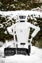 Service robot is shovelling snow