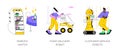 Service robots isolated cartoon vector illustrations.