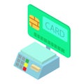 Service sector icon isometric vector. Cash register and modern credit card icon Royalty Free Stock Photo