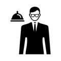 Service, servant icon. Black vector graphics