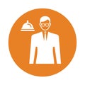 Service, servant icon. Orange color design