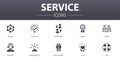 Service simple concept icons set