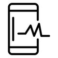 Service smartphone icon, outline style Royalty Free Stock Photo