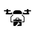 Service, support, copter,, drone tools icon. Black vector graphics