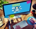 Service Support Helping Hands Service Industry Concept