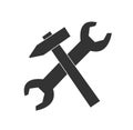 Service symbol hammer wrench sign