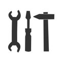 Service symbol hammer wrench sign