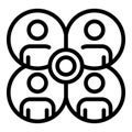 Service target audience icon, outline style