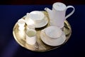 Tea or coffee set in white