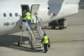 Service Team Entering the Plane