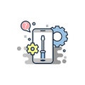 service tech support icon. Element of business icon for mobile concept and web apps. Colored service tech support icon can be used Royalty Free Stock Photo