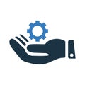 Service, tools, gear, hand, settings icon. Editable vector isolated on a white background Royalty Free Stock Photo