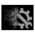 White Disintegrating Pixel Halftone Service Tools Icon