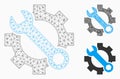 Service Tools Vector Mesh Network Model and Triangle Mosaic Icon Royalty Free Stock Photo