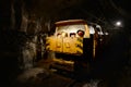 Service train inside mining quarry