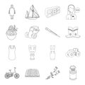 Service, transportation, medicine and other web icon in outline style.sport, art, weapons icons in set collection.