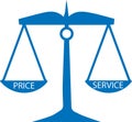 Service value icon, Modern value icon, service add blue vector icon.