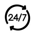 24/ 7 service Vector icon which can easily modify or edit Royalty Free Stock Photo