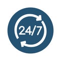 24/ 7 service Vector icon which can easily modify or edit Royalty Free Stock Photo