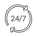 24/ 7 service Vector icon which can easily modify or edit Royalty Free Stock Photo
