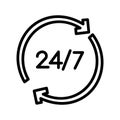 24/ 7 service Vector icon which can easily modify or edit Royalty Free Stock Photo