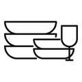 Service wash dishes icon outline vector. Repair dishwasher