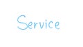 Service word written on glass, outsourcing company, qualified help for customer