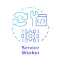 Service worker blue gradient concept icon Royalty Free Stock Photo