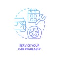 Service your car regularly blue gradient concept icon