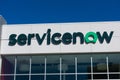 ServiceNow logo atop of headquarters campus