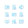 Services and bills pixel perfect gradient linear vector icons set Royalty Free Stock Photo