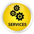 Services (gears icon) premium yellow round button
