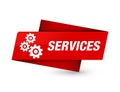 Services (gears icon) premium red tag sign