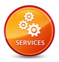 Services (gears icon) special glassy orange round button