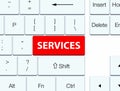 Services red keyboard button Royalty Free Stock Photo