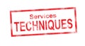 SERVICES TECHNIQUES red rectangular stamp Royalty Free Stock Photo
