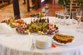 Serving buffet table. party, event, festive table Royalty Free Stock Photo