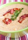 Serving of corn cream soup Royalty Free Stock Photo