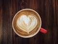 Serving cup of love, love heart latte art coffee