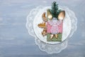 Serving festive table for Christmas . Royalty Free Stock Photo